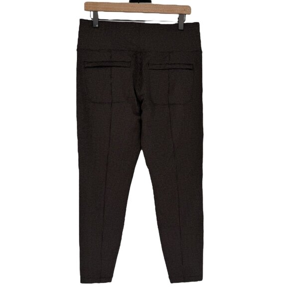 SOLD Athleta Delancey Houndstooth Tight Pants Black Brown Large Back Zip Pockets - Picture 8 of 14